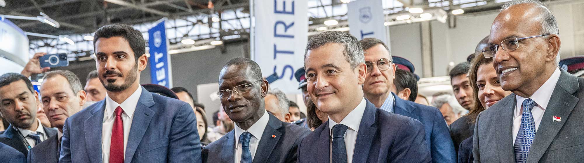 Gérald Darmanin, French Minister of the Interior, accompanied by numerous official French and international delegations at Milipol Paris Inauguration