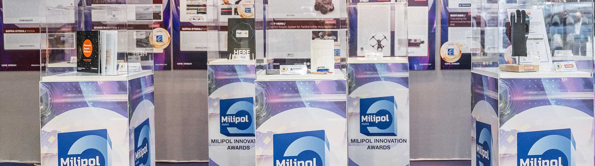 Milipol Innovation Awards winning products displayed by category