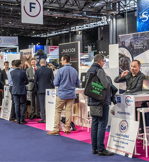 Exhibitors and visitors exchange ideas on the various stands in the forensics area, including companies such as Peripheral, ParaDox and Pangolin